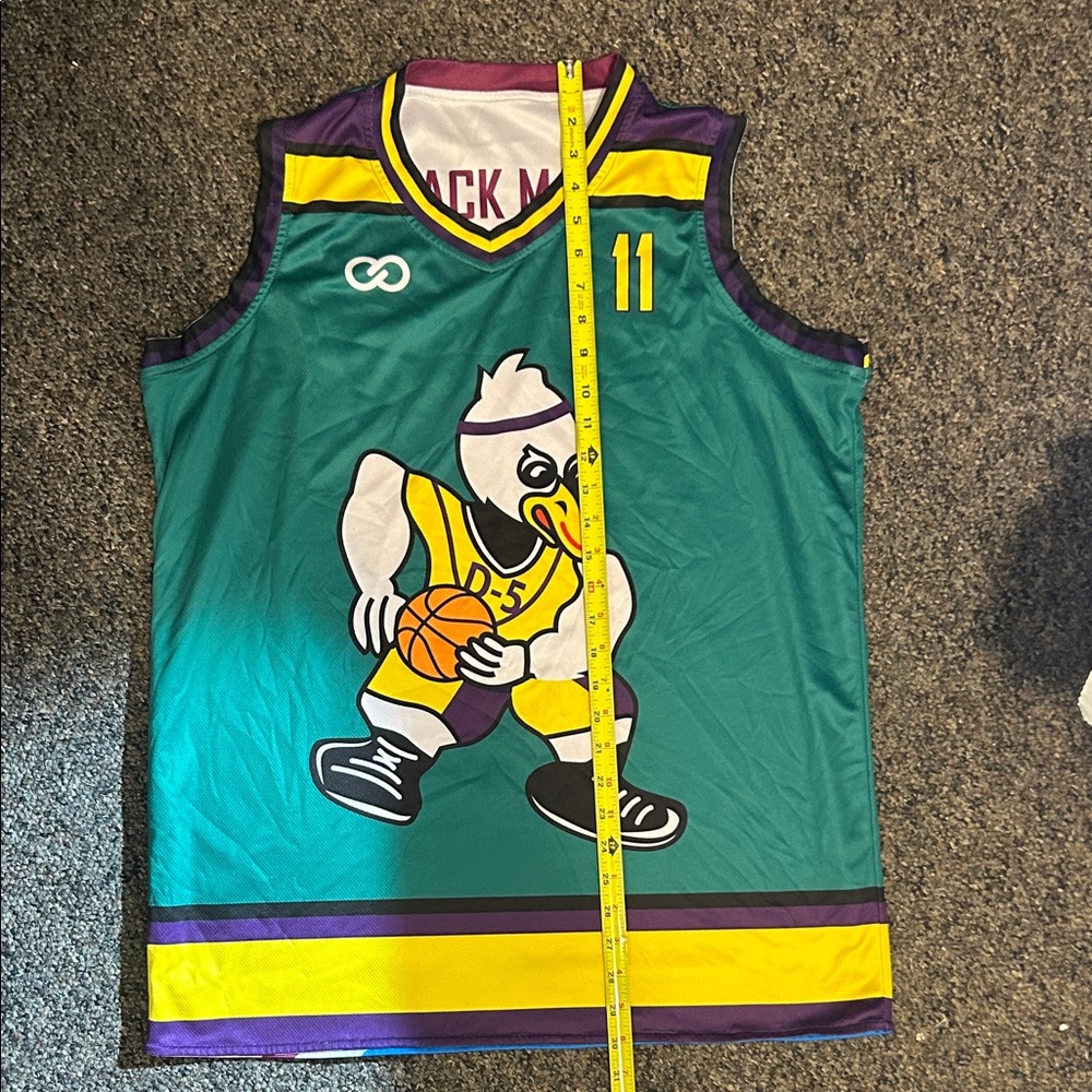 Quack Mamba Reversible Basketball Jersey w/ Mighty Ducks Logo #11 - Picture 5 of 8